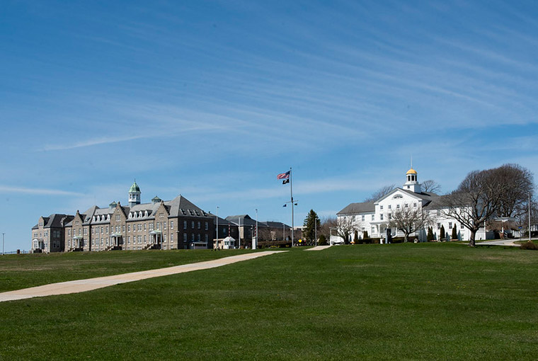 U.S. Naval College in the background with the museum
