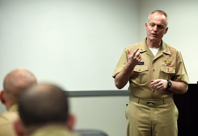 Rear Adm. P. Gardner Howe III, president of U.S. Naval War College (NWC) met with key Bureau of Naval Personnel (BUPERS) and Navy Personnel Command (NPC) leaders in Millington last week for a discussion on the mission of the college and its role in supporting the Navy Leader Development Strategy.