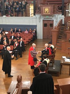 John B. Hattendorf, a maritime historian at U.S. Naval War College (NWC) in Newport, Rhode Island, was awarded a Doctor of Letters (D.Litt.) degree by the University of Oxford, England during a ceremony held at the school, March 5.