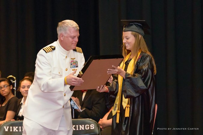 Capt. Mark Turner, director of U.S. Naval War College’s (NWC) Naval Staff College (NSC), addressed the 2016 graduating class of Rogers High School (RHS) in Newport, Rhode Island, during a ceremony, June 17.