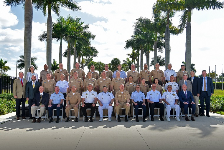 U.S. and partner nation flag and general officers participate in the Combined Force Maritime Component Commander Flag Course at the U.S. Southern Command Conference Center of the Americas