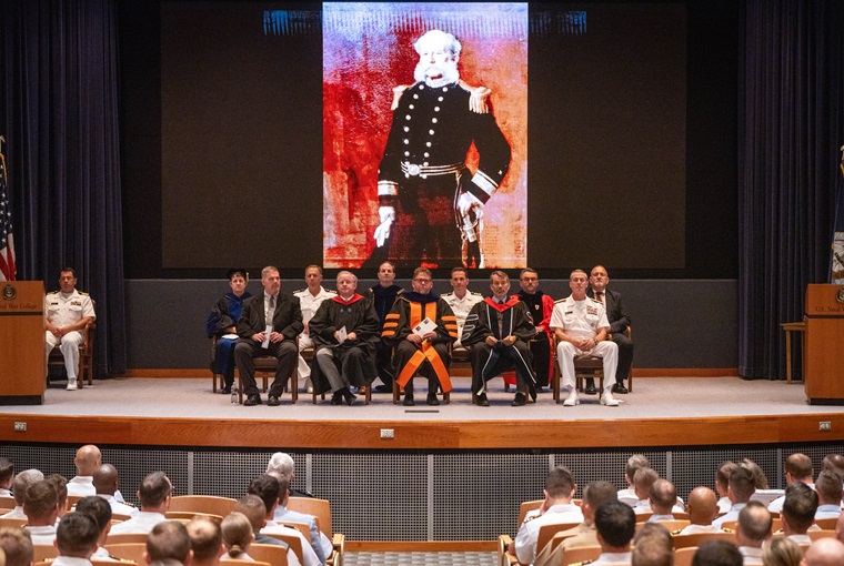 The U.S. Naval War College (NWC) began its 2024-2025 academic year with the introduction of a new course, Perspectives on Modern War (PMW), as part of NWC’s convocation ceremony. The U.S. Naval War College (NWC) began its 2024-2025 academic year with the introduction of a new course, Perspectives on Modern War (PMW), as part of NWC’s convocation ceremony.