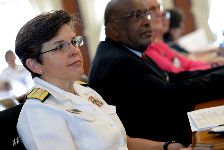 Rear Adm. Margaret Grun Kibben, chief of chaplains of the Navy, participates in the 2016 Women, Peace, and Security (WPS) Conference at NWC in Newport, Rhode Island.