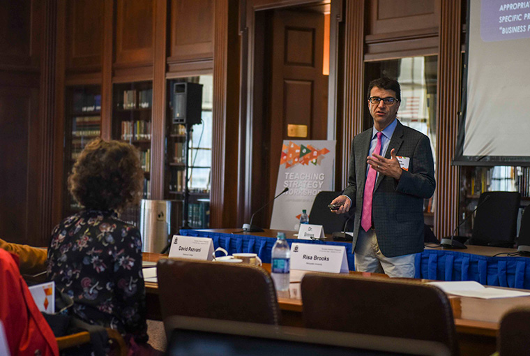 Michael Roberto, Bryant University, delivers a speech during the 2019 Teaching Strategy Workshop at the U.S. Naval War College Sept. 27. 