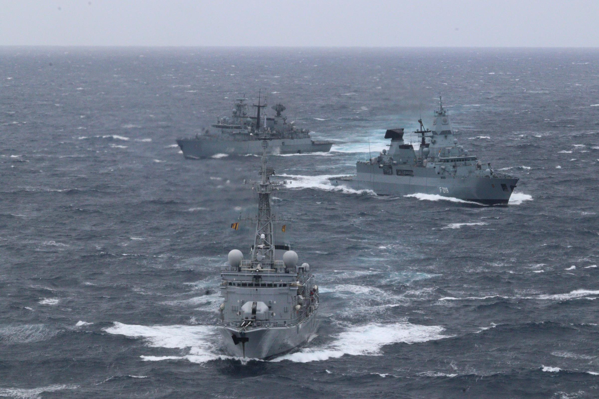 Allied ships transit the north Atlantic Ocean in support of exercise Northern Viking 22. (Courtesy photo by French Navy) 220414-N-NO901-1013 