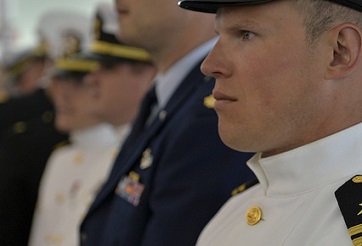 Students of U.S. Naval War College’s 2017 graduating class participate in a commencement ceremony.